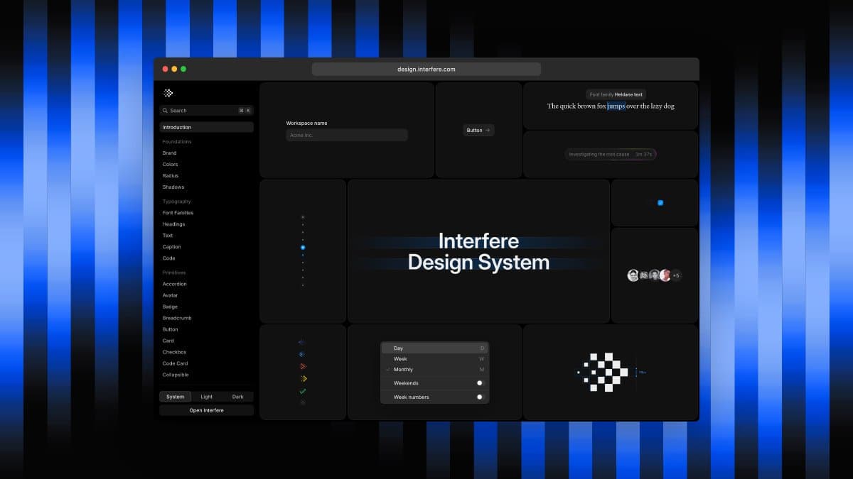 Love seeing @jakubkrehel and the Interfere team documenting their design system in public.

They have Foundations, Typography, and Primitives up so far, with more sections on the way.